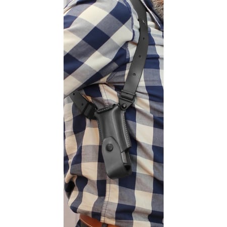 جراب كتف جلدي عمودي أسود فاخر D105 D172 D153 حافظة مخزن