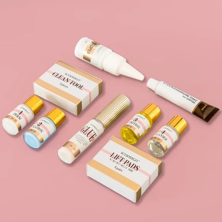 مجموعة رفع الرموش والحواجب صبغه (Brown)