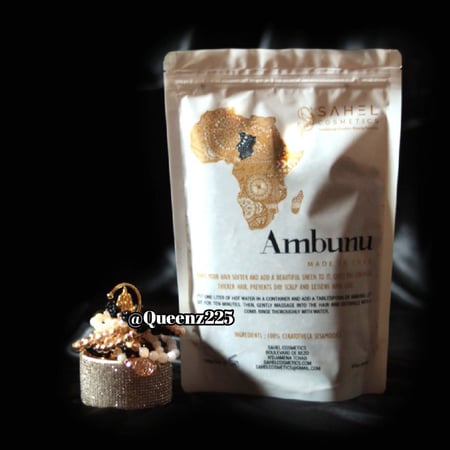عشبة الامبونو من تشاد Ambunu لتنظيف وفك تشابك الشعر حجم العبوة 150 غرام تكفي 10 الى 20 استخدام تقريبا