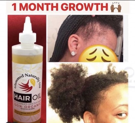 زيت التألق لتحفيز وتطويل الشعر  والقضاء ع الفراغات حجم 118  مل 4 اونصه من  غلامد ناتشورالي اويل  glammednaturallyoil