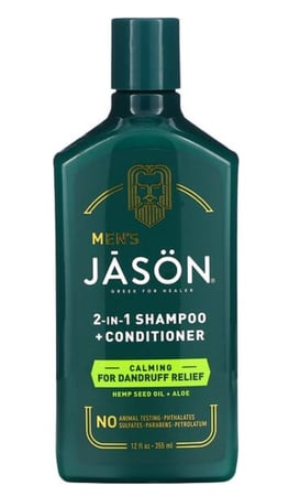 شامبو  مرطب  للرجال 2 في 1 شامبو مع بلسم لمقاومة القشرة  بزيت بذور القنب والصبار  من Jason حجم 355 مل