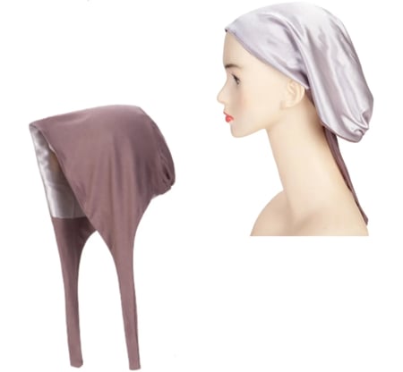 قبعة ساتان  وقطن للارتداء تحت الحجاب  بخامة قوية مبطنة قابلة للبس من الجهتين مع مطاط للتكبير و التصغير وحجم أكبر ونوعية أفضل وراحه اكبر في اللبس