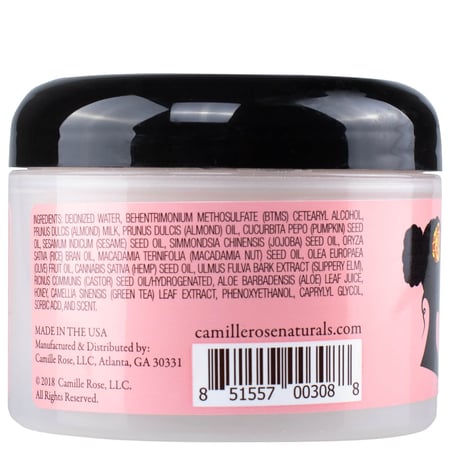 زبدة لف الشعر  من كاميل روز بحليب اللوز الحلو والعسل مرطبه سميكة غير دهنيه للترطيب وتحديد التموجات  8 اونصه camille rose  240ml