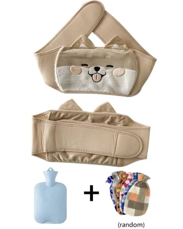 قربة ماء بتصميم قطة , ثلاثي بغطاء قماش مخملي مع حزام خصر