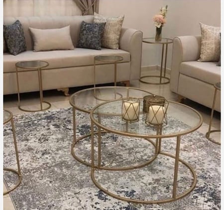 طقم طاولات زجاج