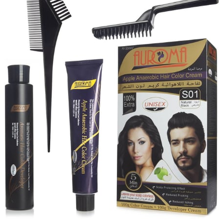 كريم تلوين الشعر ( لون أسود طبيعي ) من اوروما - كريم تفاحة لاهوائي S01
