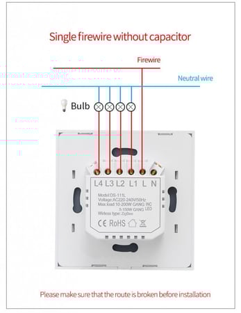 مفتاح لمس رباعي ذكي أبيض