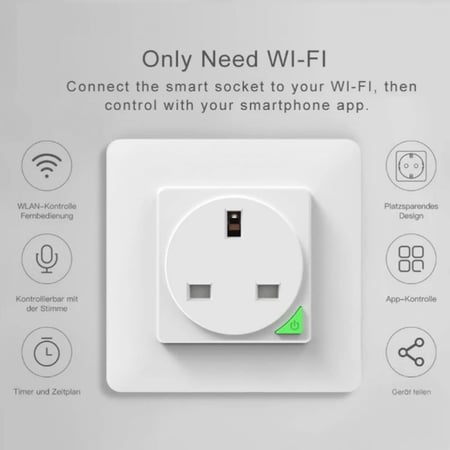 فيش كهرباء جداري ذكي -اللون أبيض