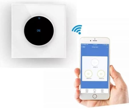 مفتاح تحكم مكيف وسخان ذكي أبيض