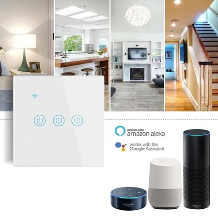 مفتاح لمس احادي ذكي أسود