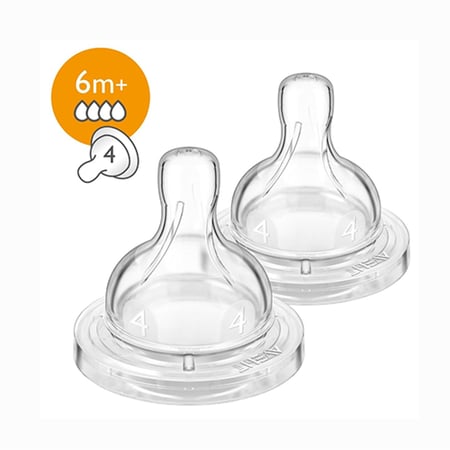 فيليبس افنت كلاسيك حلمة رضاعة سريعة التدفق من عمر 6 شهور 2 حبة 634/27