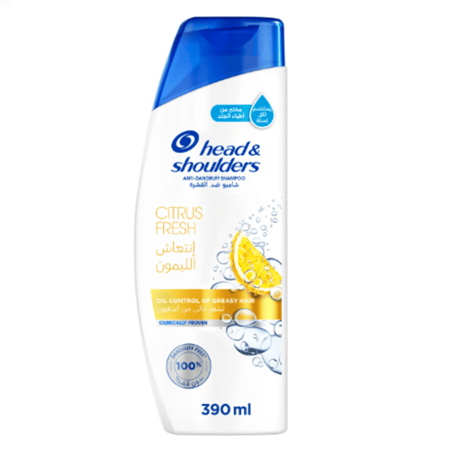 هيد أند شولدرز شامبو ضد القشرة انتعاش الليمون- 390 مل