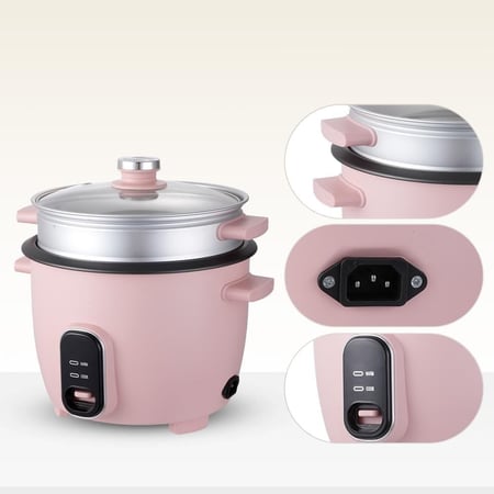 ويننج ستار , طباخ ارز , سعة 4 لتر , غطاء زجاجي , ملحقات ملعقة و كوب قياس , 700 واط , روز , م/ ST-9310