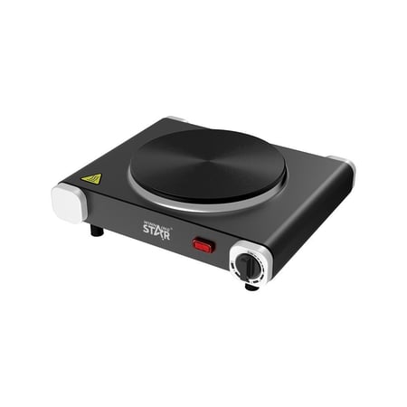 ويننج ستار سطح كهربائي , عدد 1 عين , 5 مستويات , بعنصر تسخين من الحديد الزهر , حماية من السخونة الزائدة , 1500 واط , اسود , م/ ST-9753