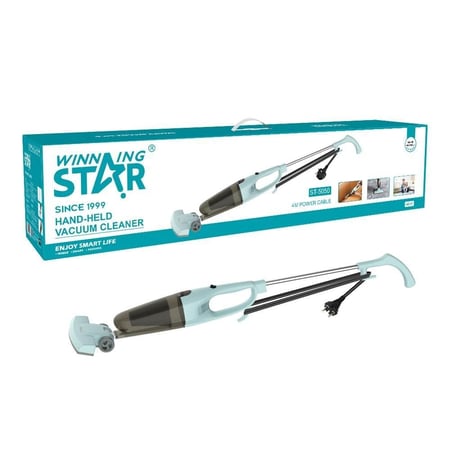 ويننج ستار مكنسة كهربائية عمودية , سعة 800 مل ، جاف , مزودة بفلتر HEPA , للأرضيات و السجاد و الخزائن , 400 واط , تركوازي , م/ ST-5050