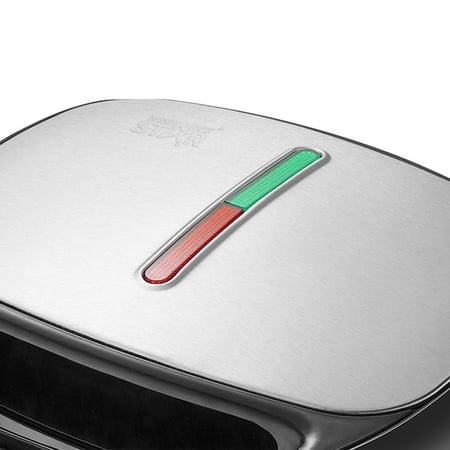 ويننج ستار صانع الساندويتش , سطح طهي غير لاصق مزدوج الوجه , متعدد الوظائف , 800 واط , فضي , م/ ST-9450