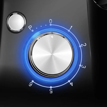 ويننج ستار عجانة كهربائية , سعة 5 لتر ,  6 سرعات مع النبض , متعددة الاستخدامات , مع ملحقات ,  1200 واط , اسود فضي , م/ ST-5306