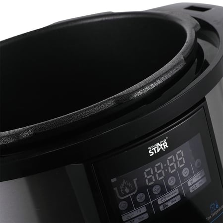 ويننج ستار , قدر ضغط , سعة 10 لتر , ديجيتال , 14 وظيفة , ملحقات ملعقة و كوب قياس , من الاستانلس ستيل , 1350 واط , اسود فضي , م/ ST-9336