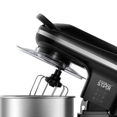 ويننج ستار عجانة كهربائية , سعة 5 لتر ,  6 سرعات مع النبض , متعددة الاستخدامات , مع ملحقات ,  1200 واط , اسود فضي , م/ ST-5306