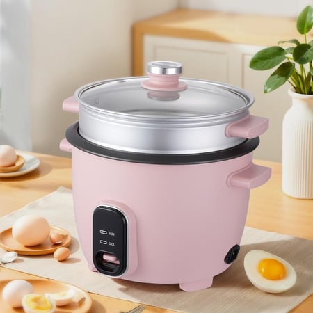 ويننج ستار , طباخ ارز , سعة 4 لتر , غطاء زجاجي , ملحقات ملعقة و كوب قياس , 700 واط , روز , م/ ST-9310