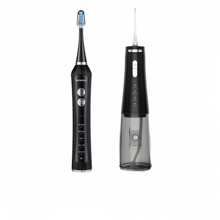 مجموعة فرشاة الأسنان + خيط الأسنان الأسود