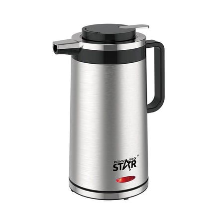 ويننج ستار غلاية كهربائية استانلس ستيل , سعة 1.5 لتر , نظام حماية من التشغيل بدون ماء , 1000 واط , فضي , م/ ST-0103