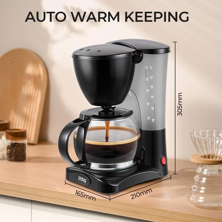 ويننج ستار ماكينة قهوة , سعة 1.2 لتر , بالتنقيط , 800 واط , اسود , م/ ST-9738