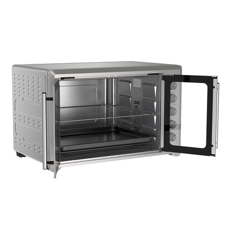 ويننج ستار ، فرن كهربائي , سعة 100 لتر , باب فرنسي زجاجي , صينية خبز , صينية بيتزا , شواية دوارة , إضاءة داخلية , 2800 واط , فضي , م/ ST-9852