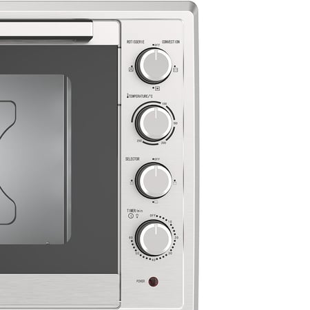 ويننج ستار ، فرن كهربائي , سعة 75 لتر , صينية خبز , صينية بيتزا , شواية دوارة  , 2800 واط , فضي , م/ ST-9794