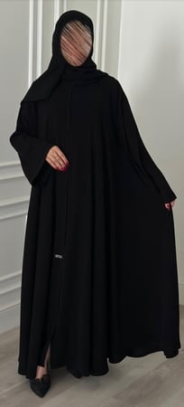عبايه دبل كلوش كم وسيع قماش ملكي