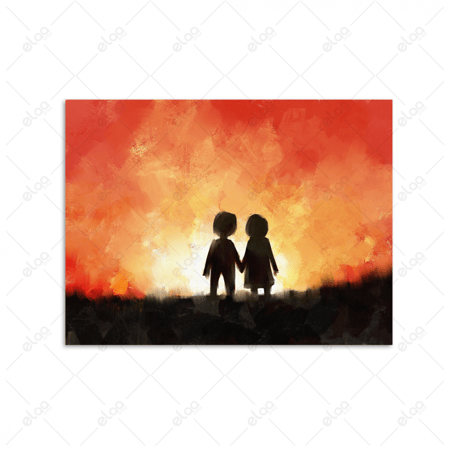 (MDF) لوحة فنية مرسومة لطفلين