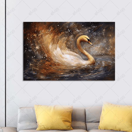 لوحة فن تجريدي لبجعة