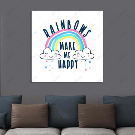 لوحة فنية لسحابة وقوس قزح