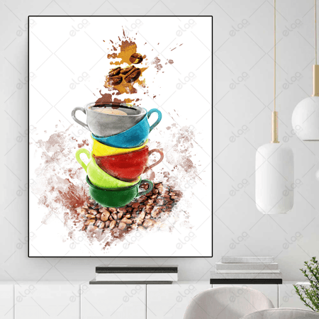 (MDF) لوحة فنية لأكواب القهوة