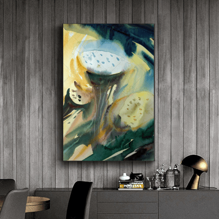 لوحة فن تجريدي متعددة الألوان