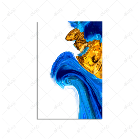 لوحات فن تجريدي باللونين الأزرق والذهبي