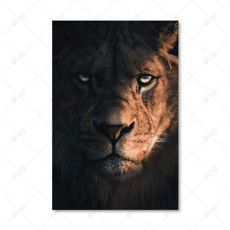 (MDF) لوحة فن تجريدي لوجه أسد