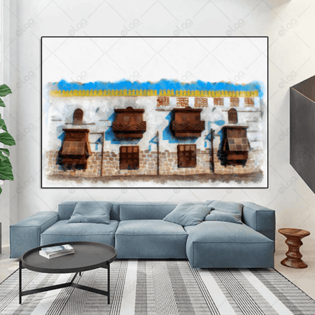 (MDF) لوحة جدارية طراز النوافذ القديمة في منطقة الحجاز