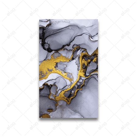 لوحات فن تجريدي حبر الكحول الذهبي الأسود اللامع