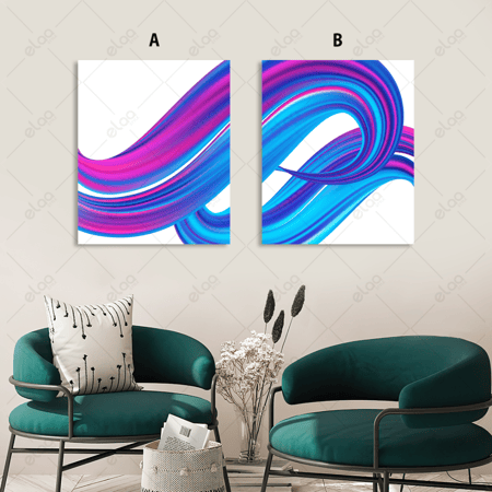لوحات فن تجريدي متعددة الألوان
