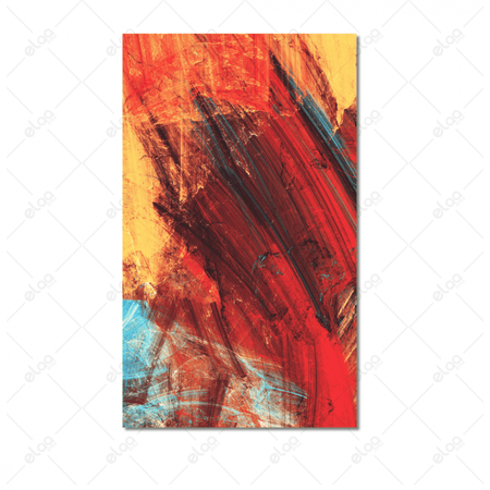 (MDF) لوحة فن تجريدي باللون البرتقالي و الأحمر و الأسود