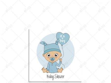 لوحة فنية طفل رضيع يحمل بالون