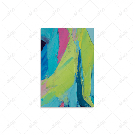 لوحة فن تجريدي بدرجات اللون الأزرق والأخضر والوردي