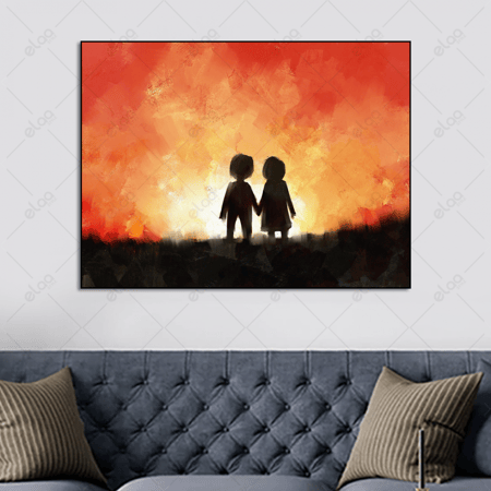 (MDF) لوحة فنية مرسومة لطفلين