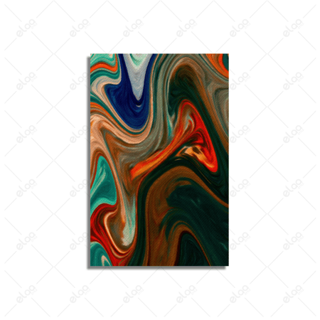 لوحات فن تجريدي باللونين الأخضر والأحمر