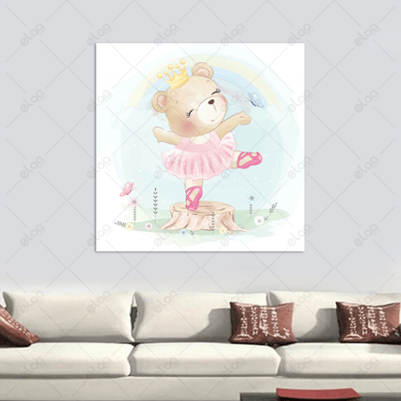 لوحة فنية لدب بالألوان المائية