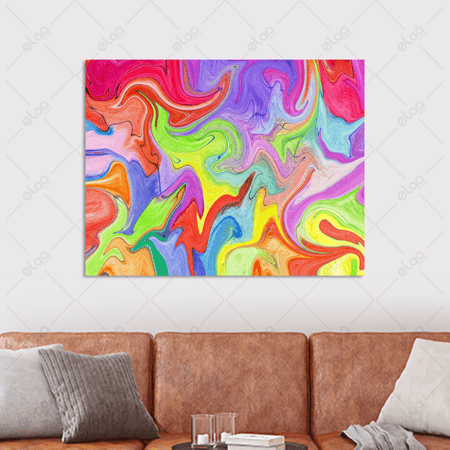 لوحة فن تجريدي متعددة الألوان