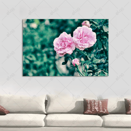لوحة فنية ورود وردي