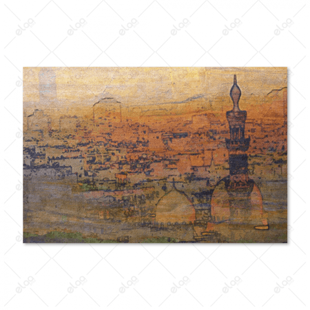 (MDF) لوحة فنية وغروب الشمس علي حي القاهرة الإسلامي