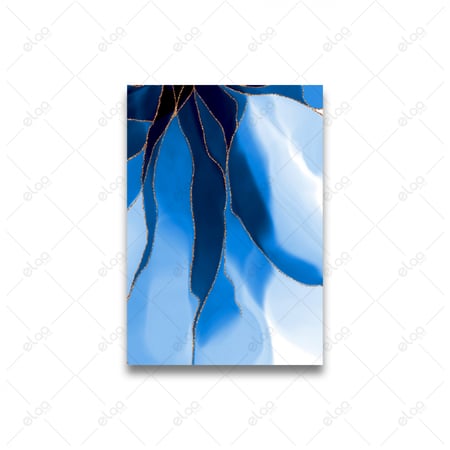 لوحات فن تجريدي الألوان المائية وحبر الكحول باللون الأزرق